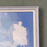 Contemporary "Summer Clouds" Abstract Seascape by British Artist Ian Mood, Framed Oil Painting