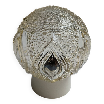 Round relief luminaire glass RZB and its electrifiable support.