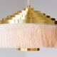 Hans Agne Jakobsson silk and brass fringe pendant circa 1960.