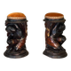 Pair of Nubian stools, polychrome sculptures, Venice circa 1880