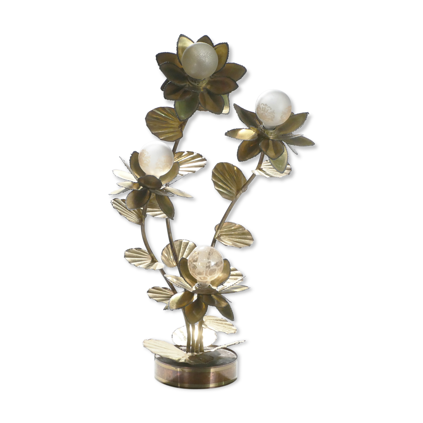 Brass House Jansen 70s flower lamp