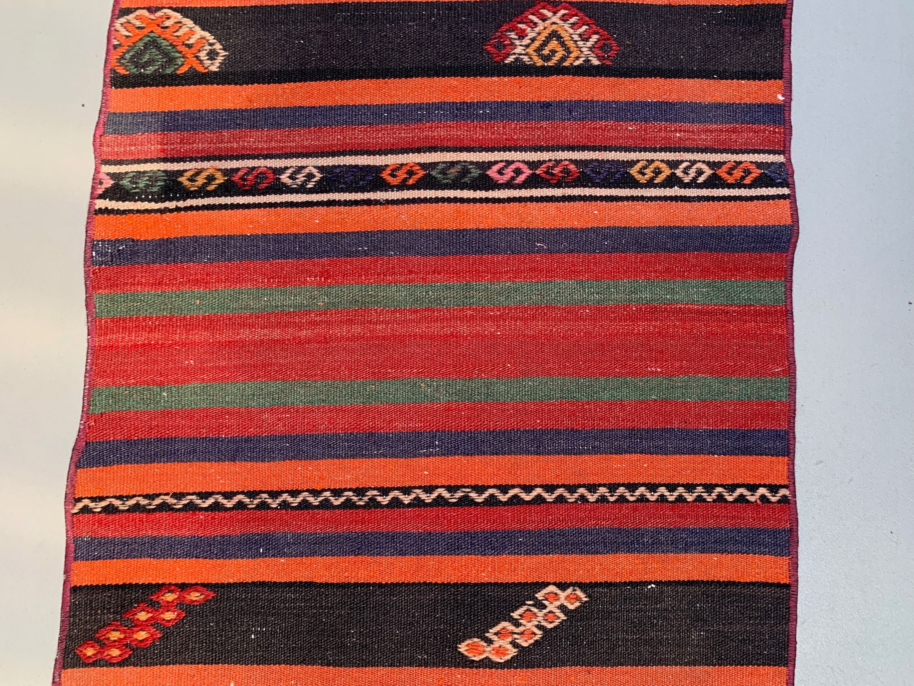 Old Turkish narrow Kilim Runner 312x57 cm shabby chic, vintage kelim