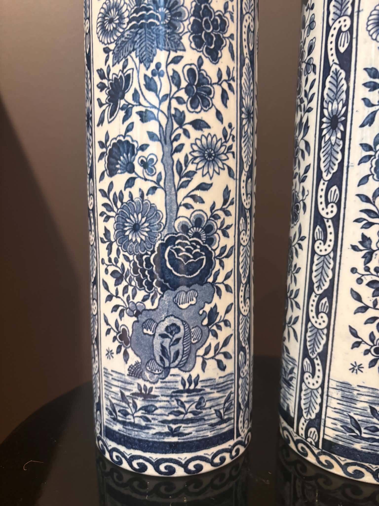 Pair of Delft vases