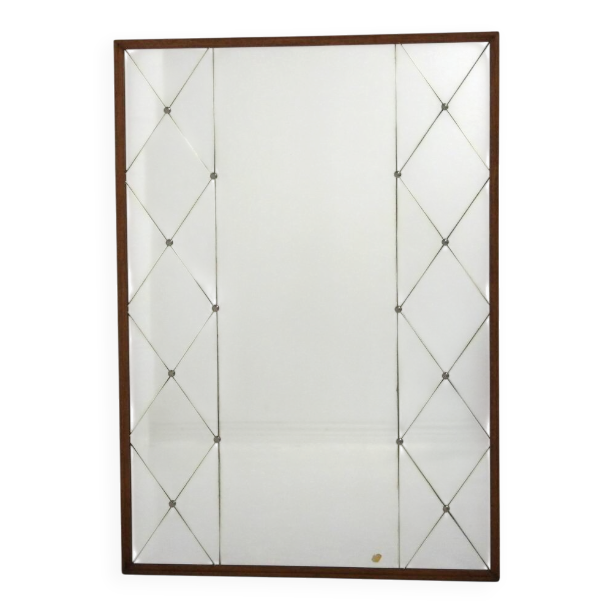 Scandinavian mirror in teak and metal, Sweden, 1960, 118x83cm