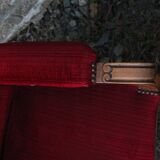 Antique Voltaire-style armchair – red velvet & solid wood