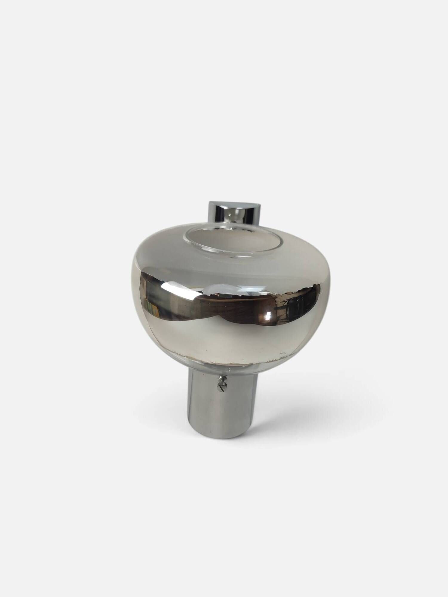 Space Age wall light in chrome with glass globe – 1970s