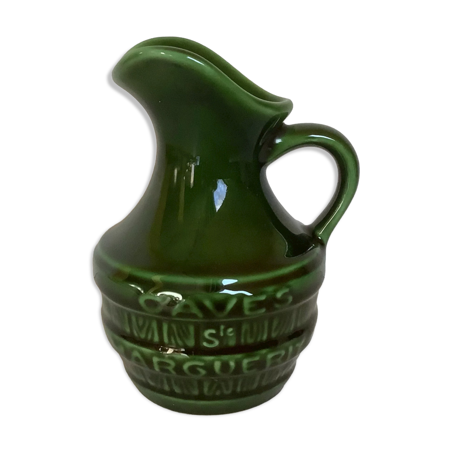 Green pitcher from the Sainte Marguerites desvres cellars
