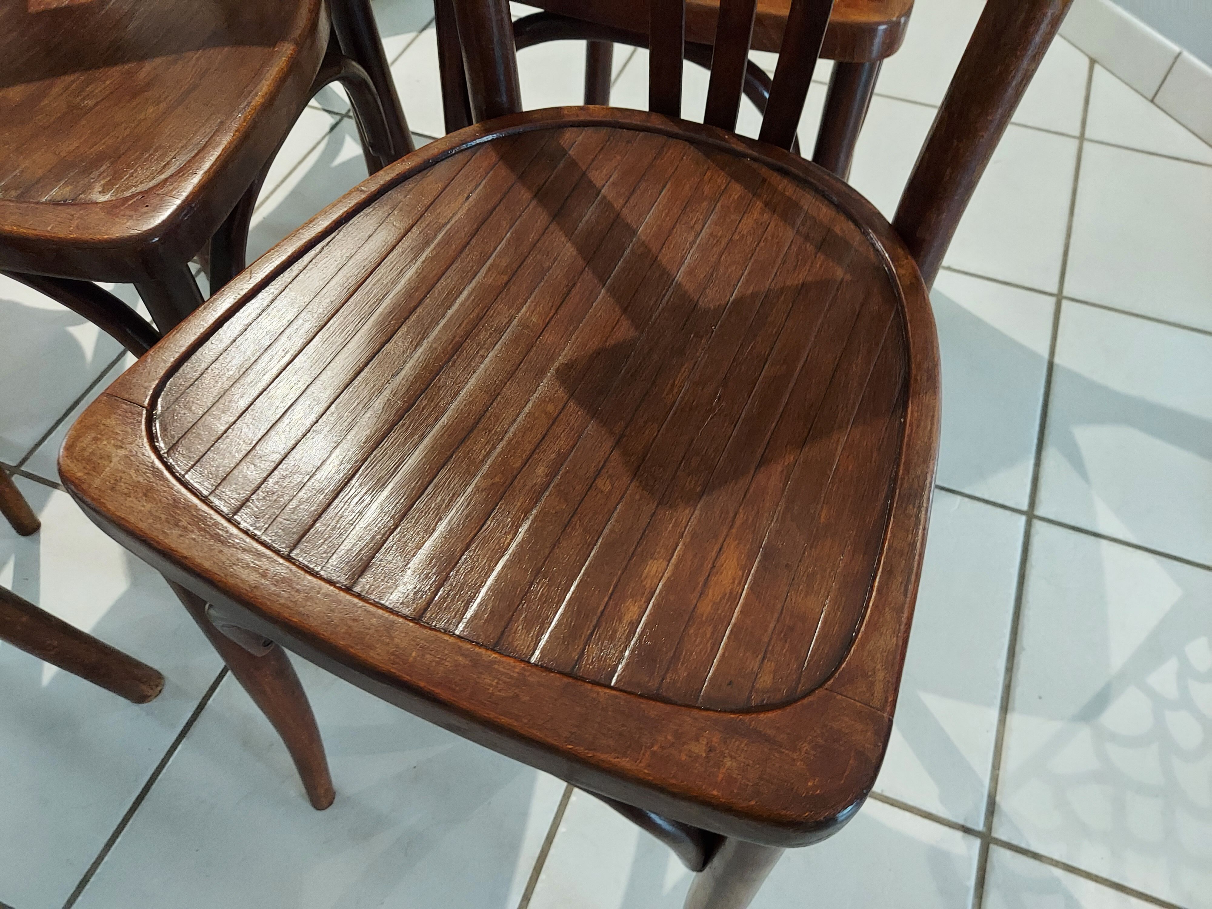 Suite of 6 baumann vintage bistrot chairs 1960s