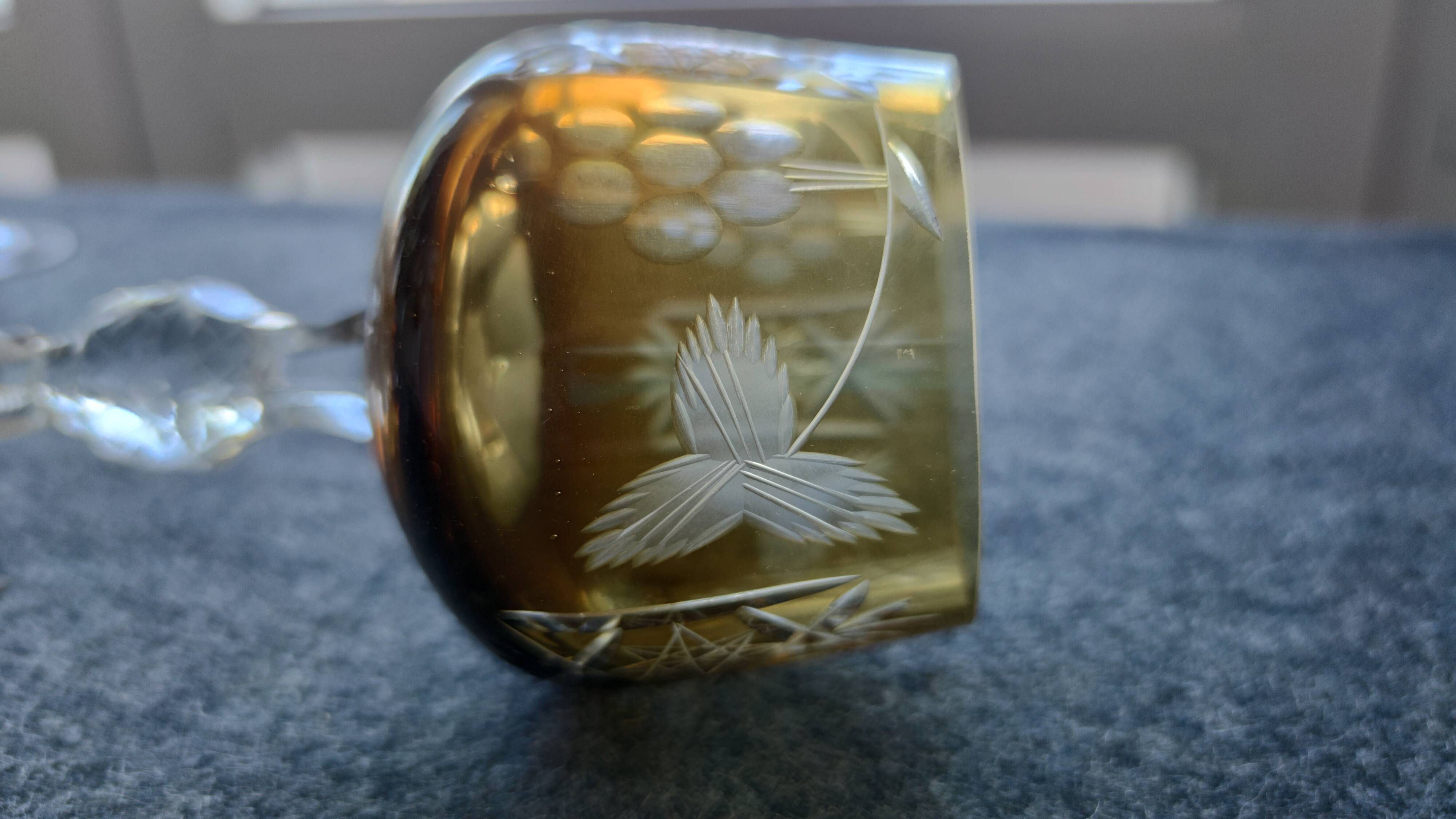 Two cut crystal glasses