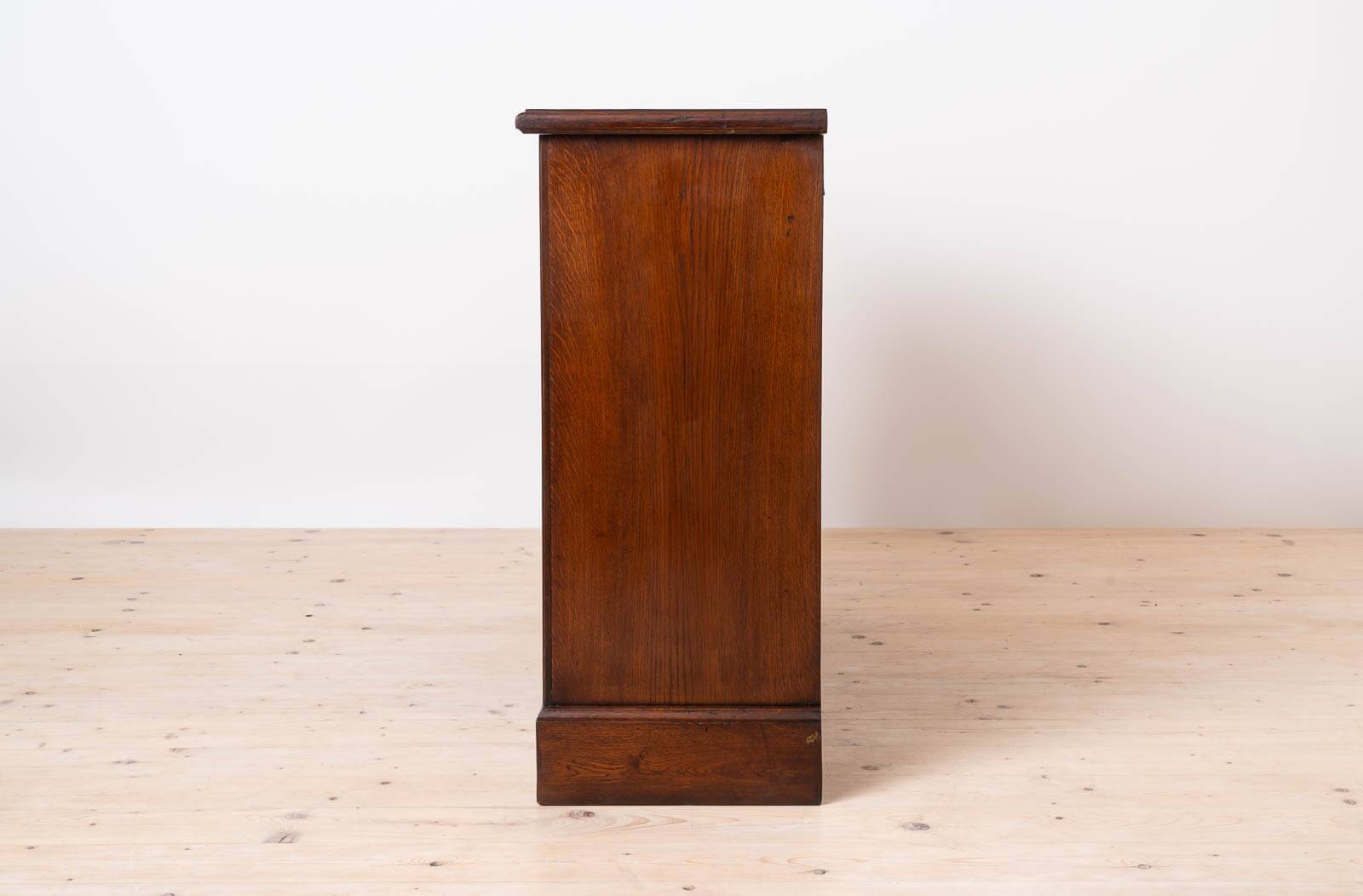 Apothecary Chest of Drawers, Solid Oak Wood, Restored, Early 20th Century