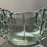 Empty cup pocket Art Deco molded crystal Czechoslovakia