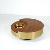 Trg" circular coffee table with bar by willy rizzo, 1970