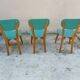 3 chaises vintages, assise et dossier en skaï