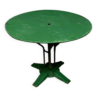 Garden table in iron and green lacquered cast iron, 1st half 20th century