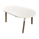 White oval table solid wood base