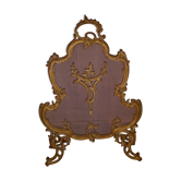 Shield fire fireplace old bronze dore Louis XV