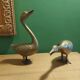 2 grands cygnes en laiton