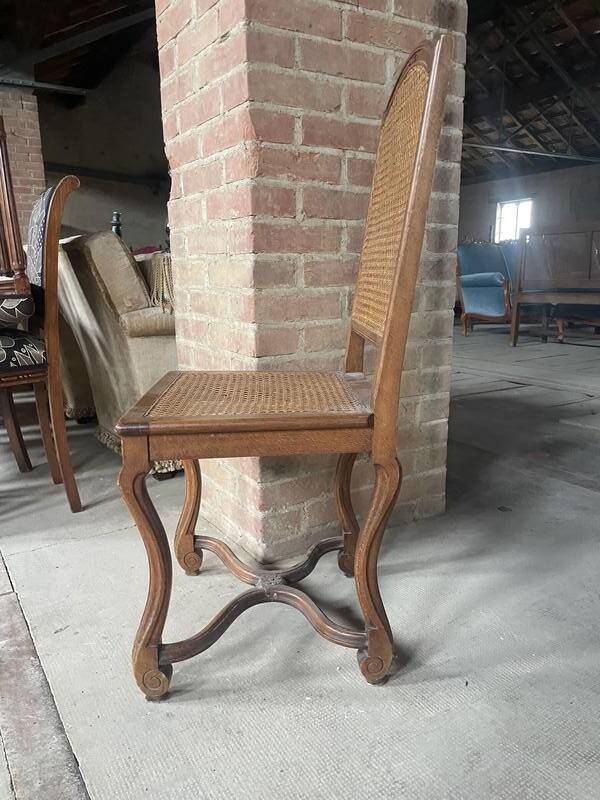 Suite de 6 chaises style Louis XIV en cannage