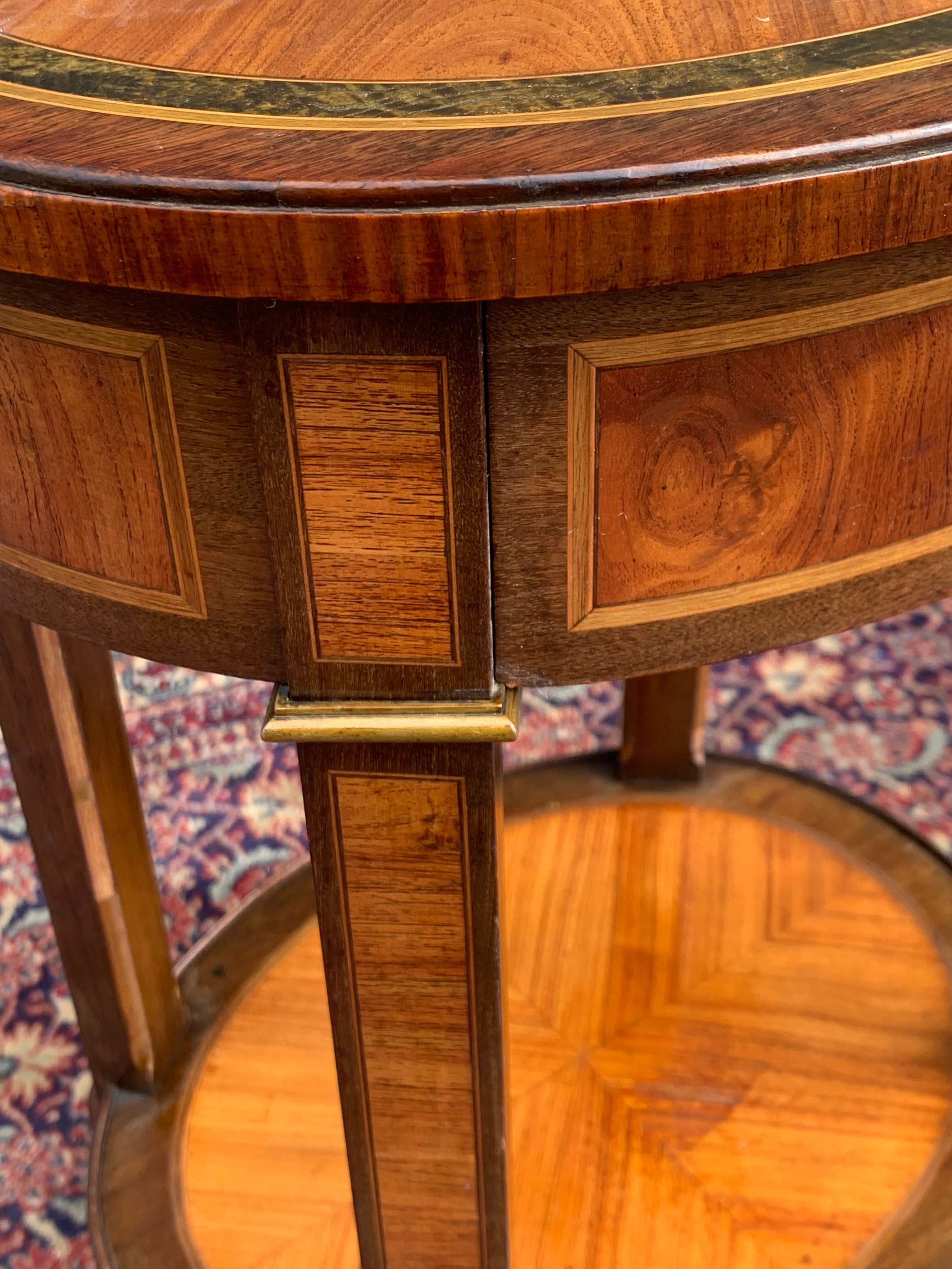 Salon Table In Marquetry Style Transition Period 19th