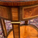 Salon Table In Marquetry Style Transition Period 19th