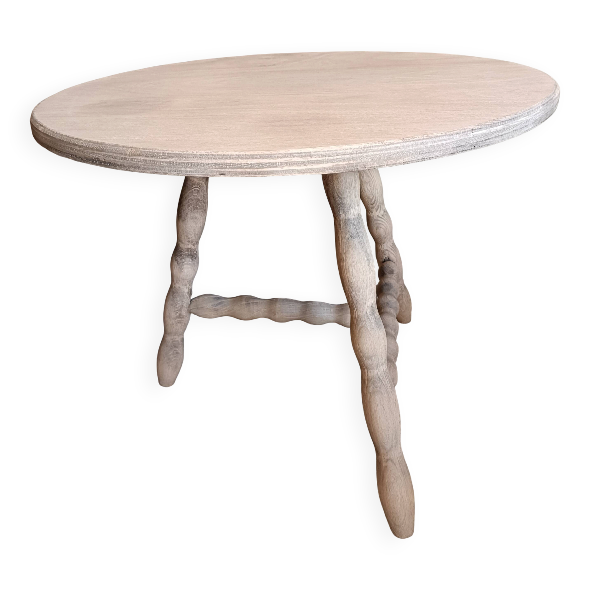Table d'appoint ronde basse rénovée