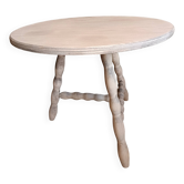 Table d'appoint ronde basse rénovée