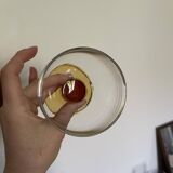 5 amber block glasses from the 1970s