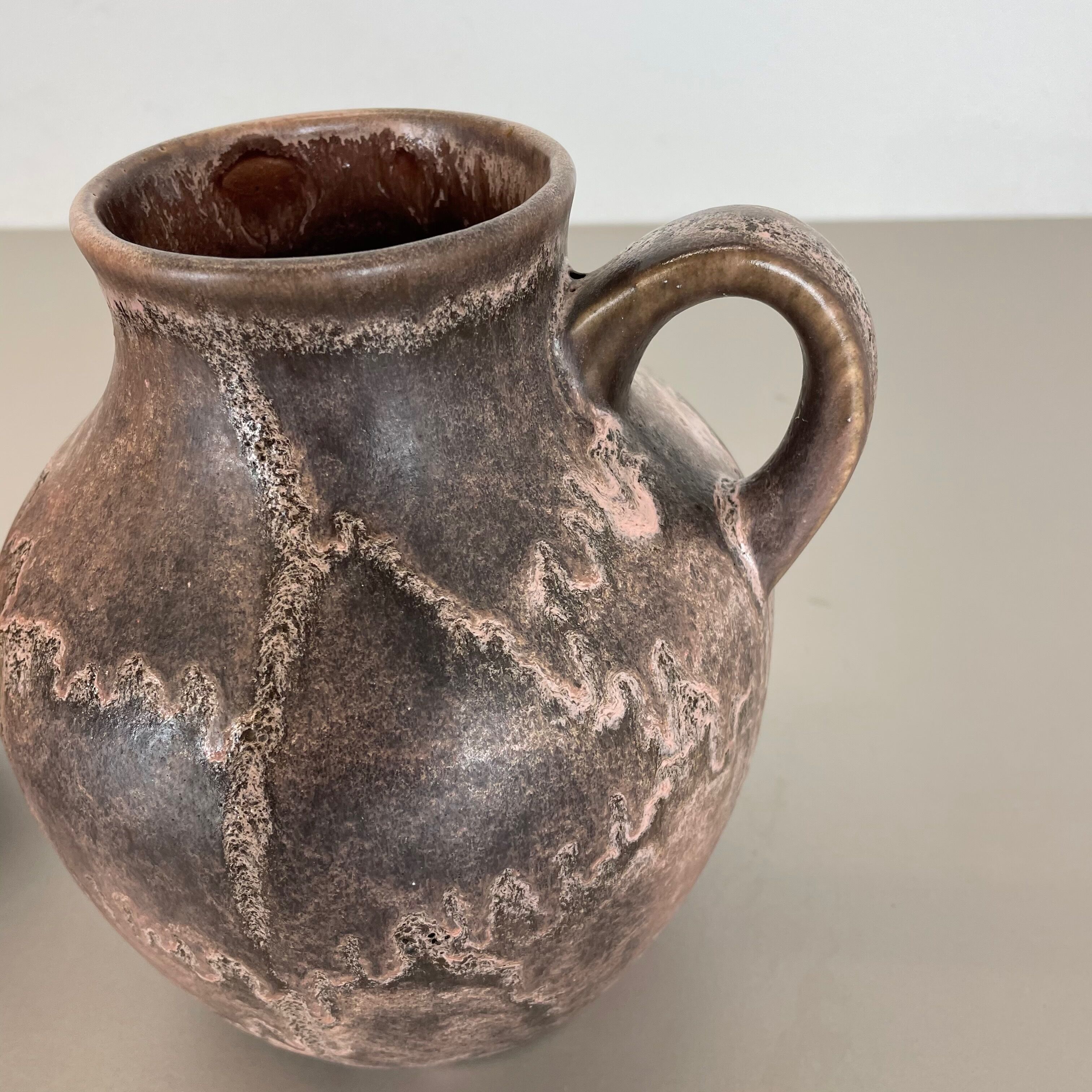 Set of 2 Pottery Vases Fat Lava Abstract Designed by Ruscha, Germany, 1960s