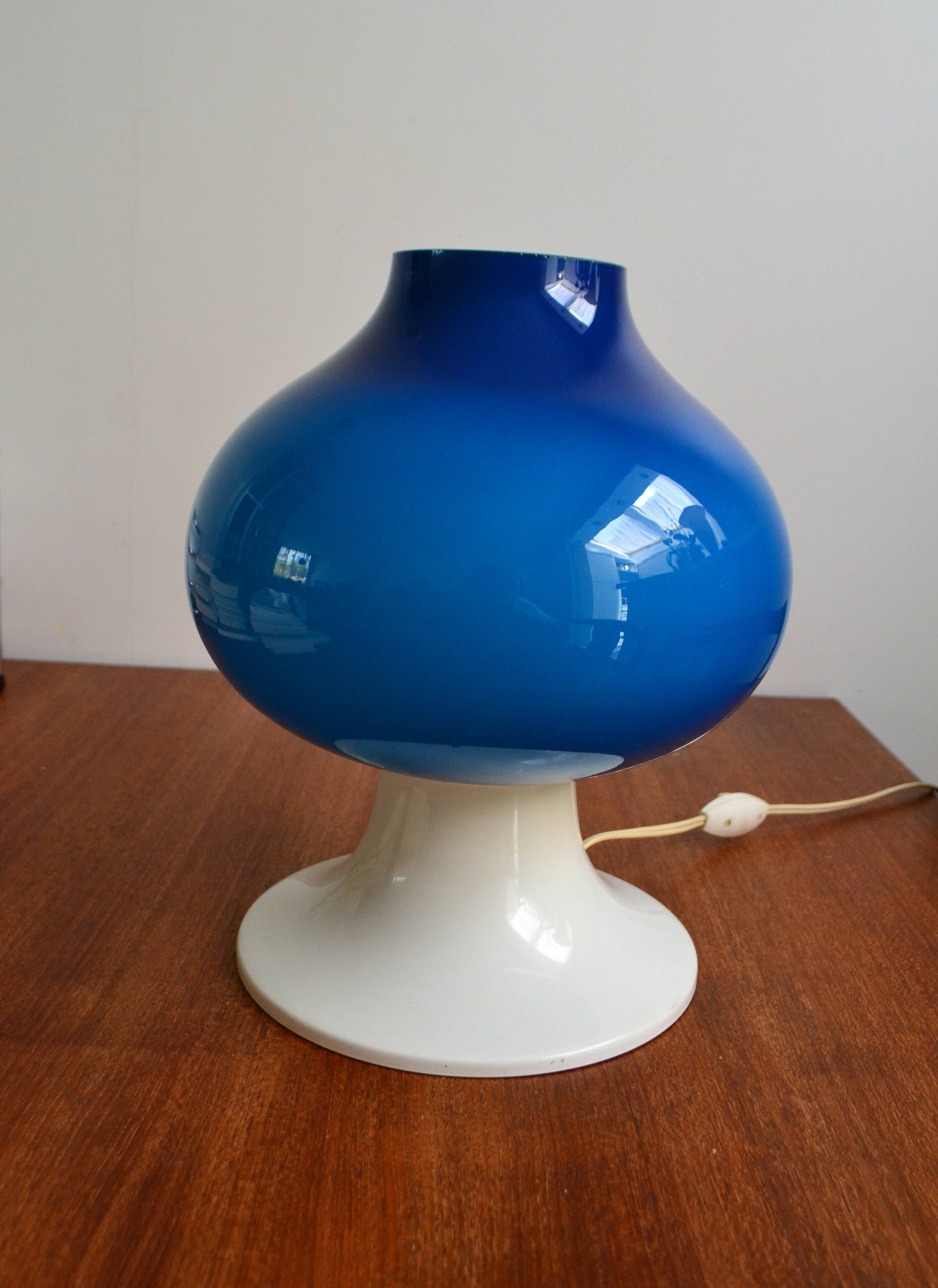 Scandinavian lamp Hans-Agne Jakobsson blue glass 60s