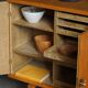 Oak and brass buffet by Henning Kjærnulf, Mid-century modern Danish, 1960s.