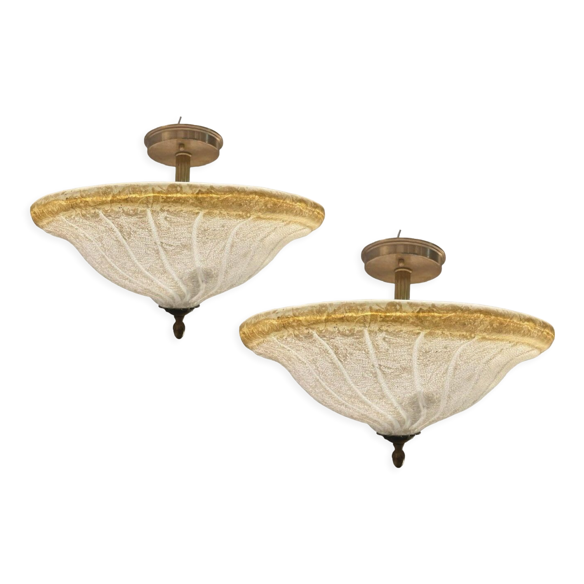 Murano Glass Light Pendants, 1980s, Set of 2