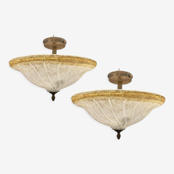 Plafonnier en verre de Murano, années 1980