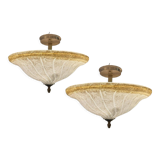 Plafonnier en verre de Murano, années 1980
