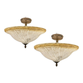 Plafonnier en verre de Murano, années 1980