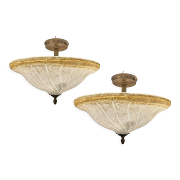 Murano Glass Light Pendants, 1980s, Set of 2