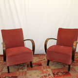 Pair of bentwood armchairs by jindřich halabala for up závody, 1950´s