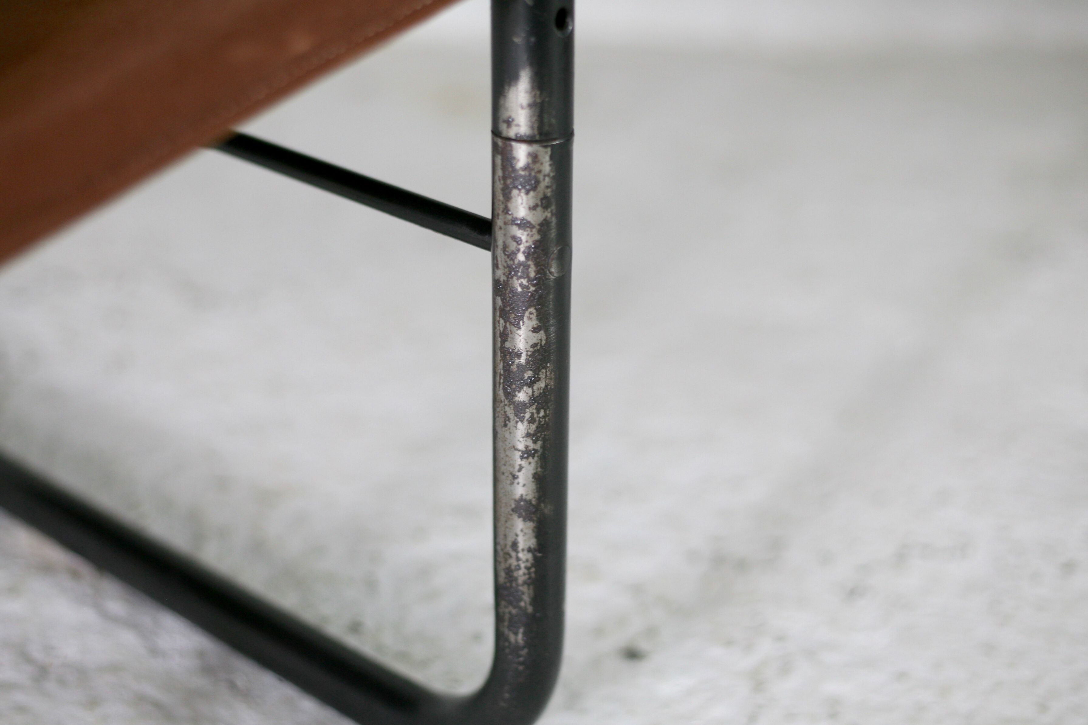 Pair of KEBE drivers, Denmark, circa 1975. Steel and "chocolate" canvas