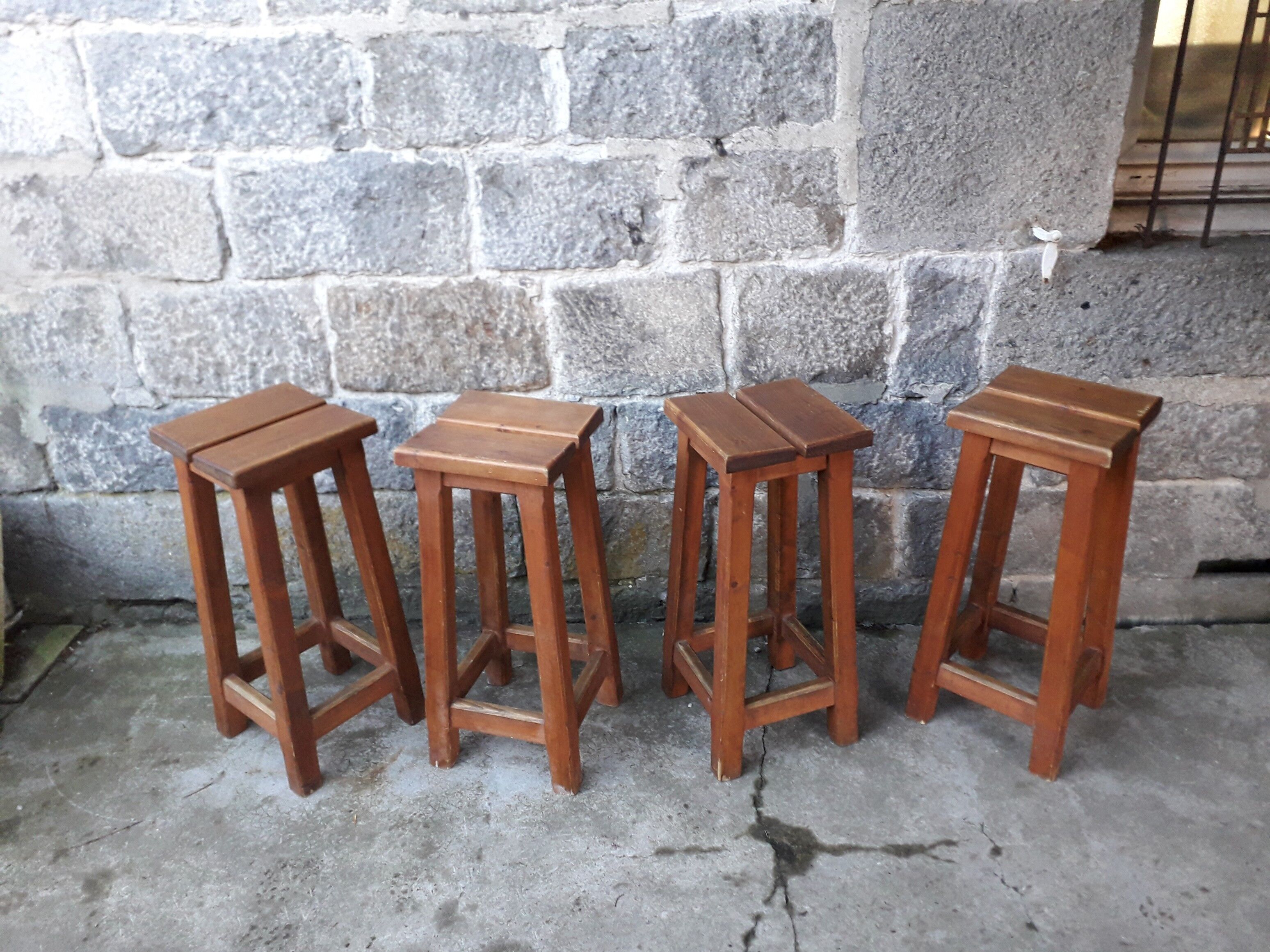 4 pine mountain style stools