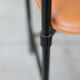 Dining chairs in brown leather and aluminum by ycami, 1980