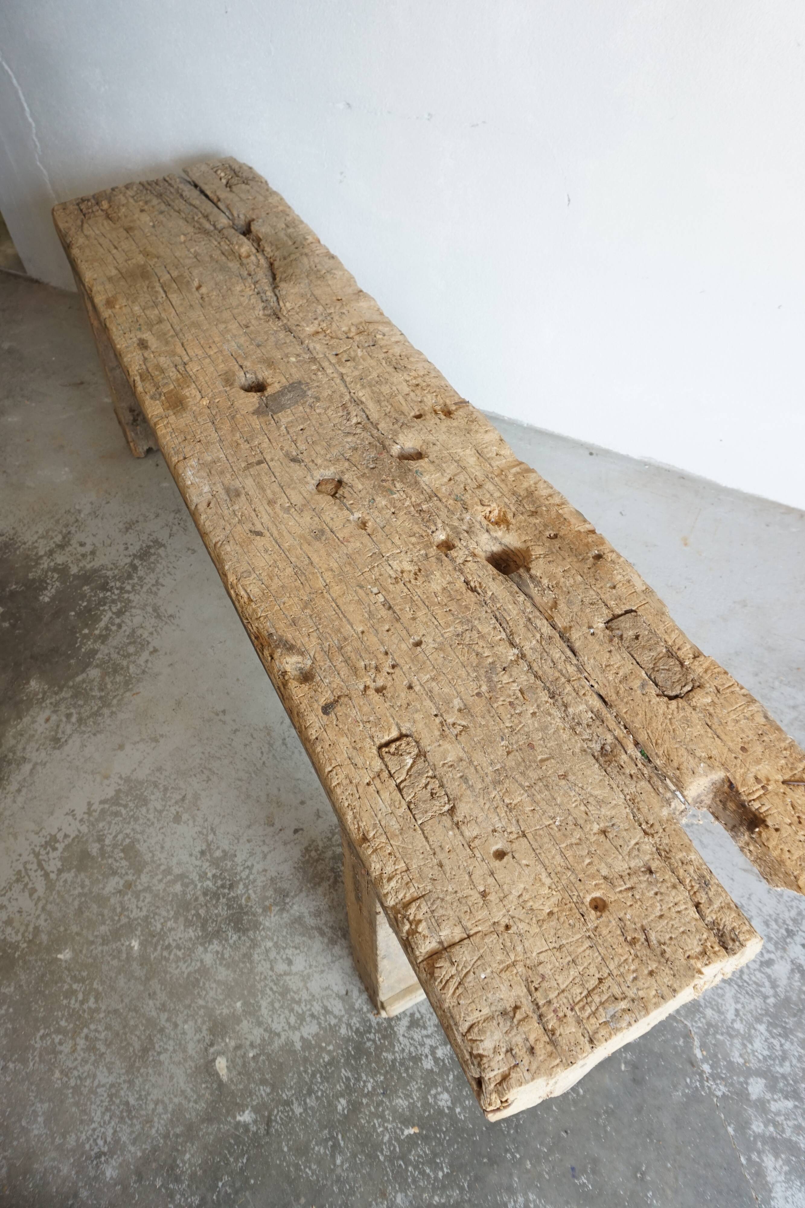 Brutalist wood console