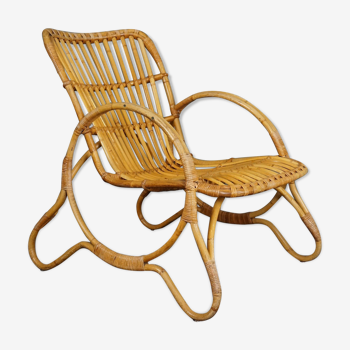 Rattan design armchair Rohé Noordwolde 1950