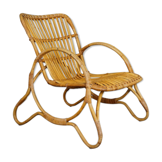 Rattan design armchair Rohé Noordwolde 1950