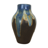 Signed 50s ceramic vase with drippings