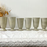 6 mazagrans in vintage speckled stoneware