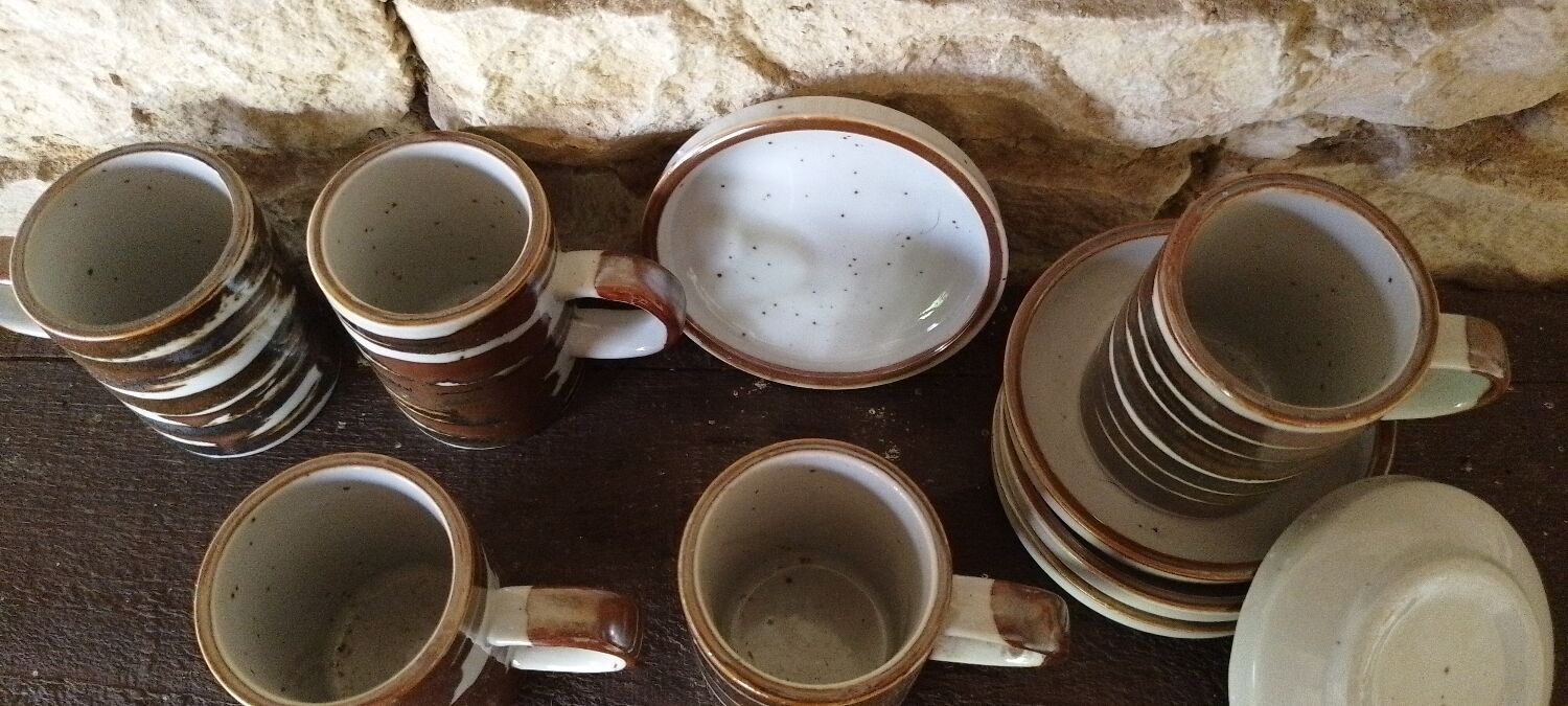 Vintage Stoneware Coffee Mugs