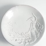 Art Deco White Earthenware Mermaid Bowl "300" by Mari Simmulson for Upsala-Ekeby