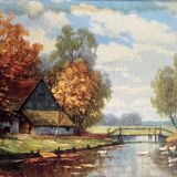 Tableau: oil on hardboard - landscape