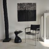 Sofa end in solid wood monoxyl organic shape black color