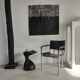 Sofa end in solid wood monoxyl organic shape black color