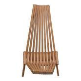 vintage Scandinavian slatted sun lounger